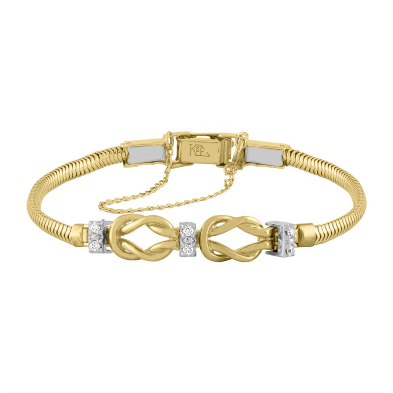 14k Yellow Gold Add-A-Link Bracelet With 6 Diamonds 002-170-00665 ...